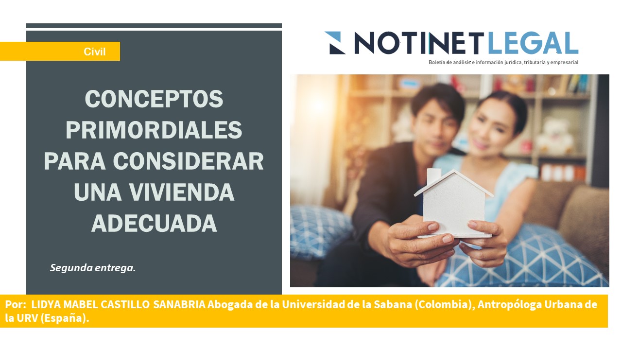 Conceptos primordiales para considerar una vivienda adecuada: Segunda entrega