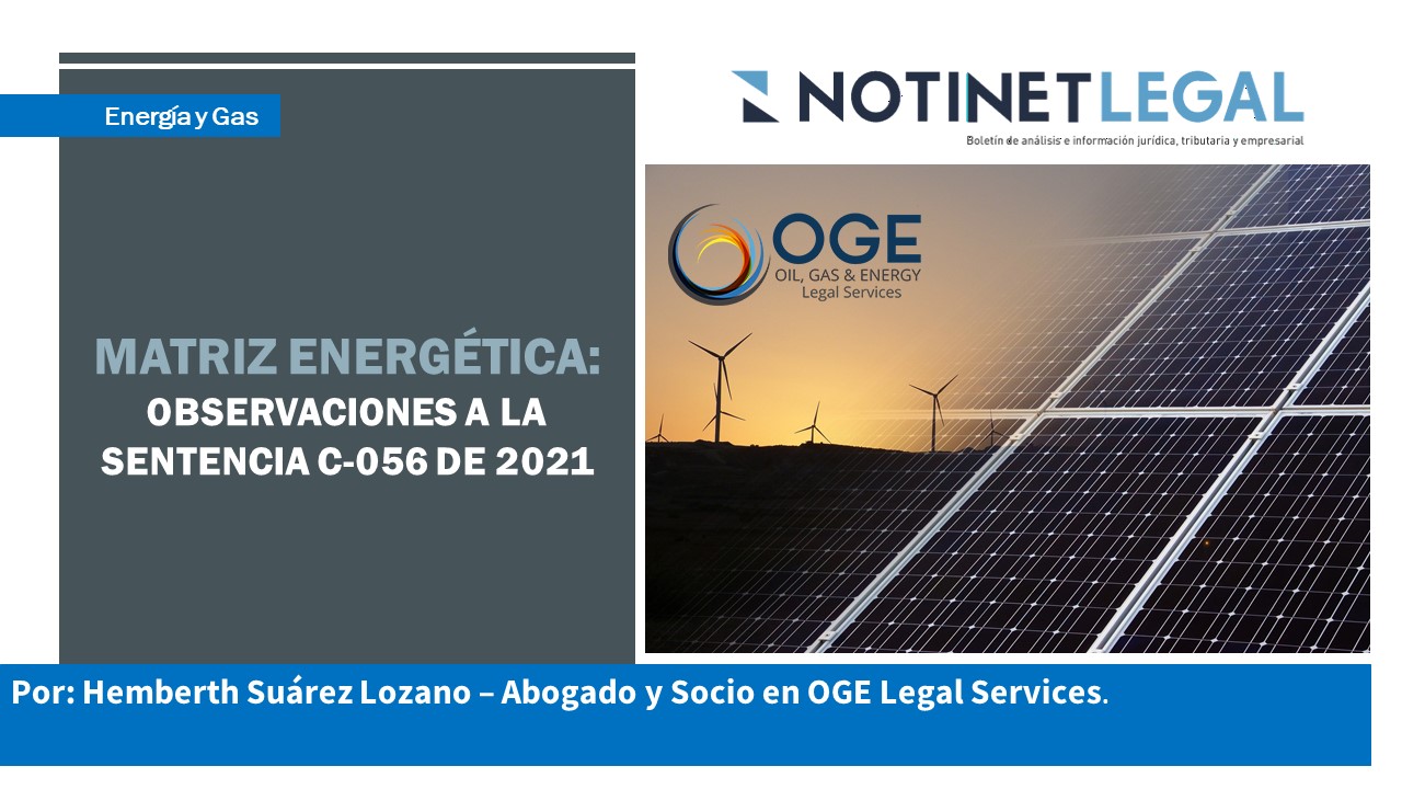 Matriz Energética: Observaciones a la sentencia C-056 de 2021